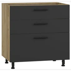 Lower cabinet with drawers VENTO D3S-80/82, facade: anthracite